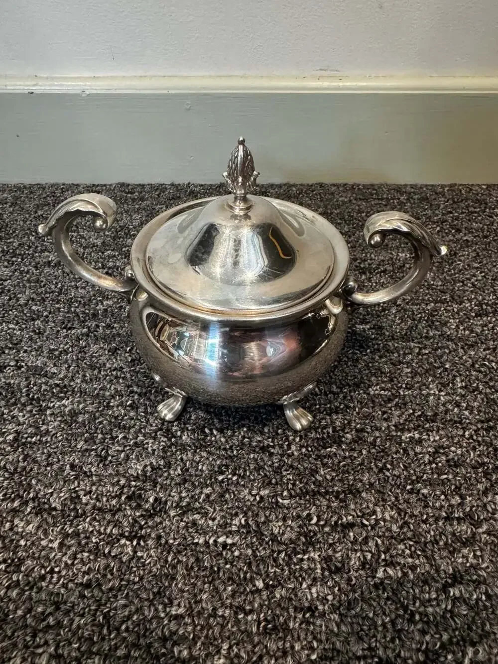4 Pc~EPCA~Bristol~Silverplate by Poole~#110~Large Covered Sugar, Creamer & base